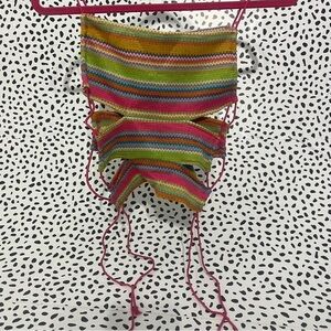 Princess Polly xx Multicoloured crochet crop top w/ adjustable straps Size 2